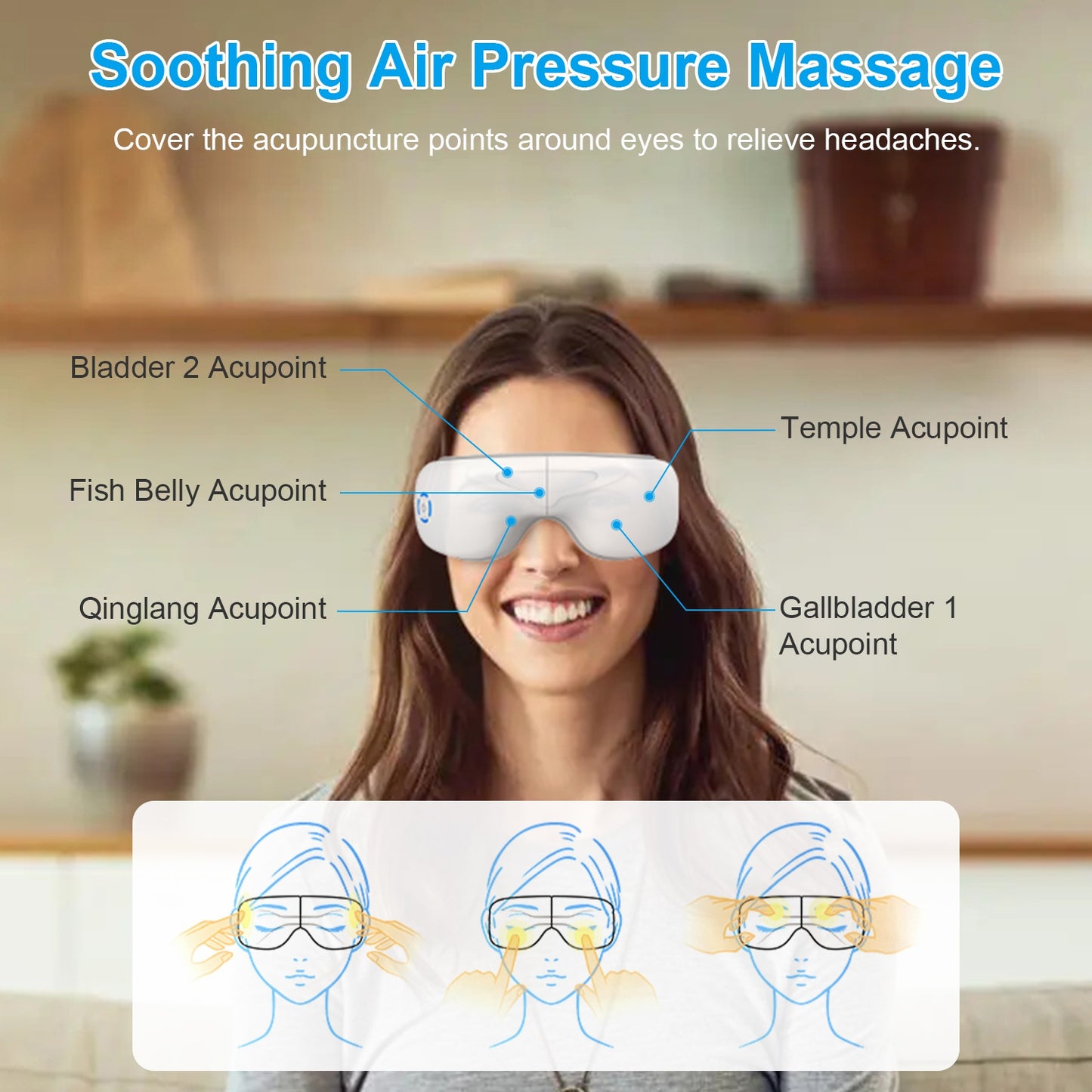 Eye Massager with Heat – Air Pressure Vibration Stress Relief