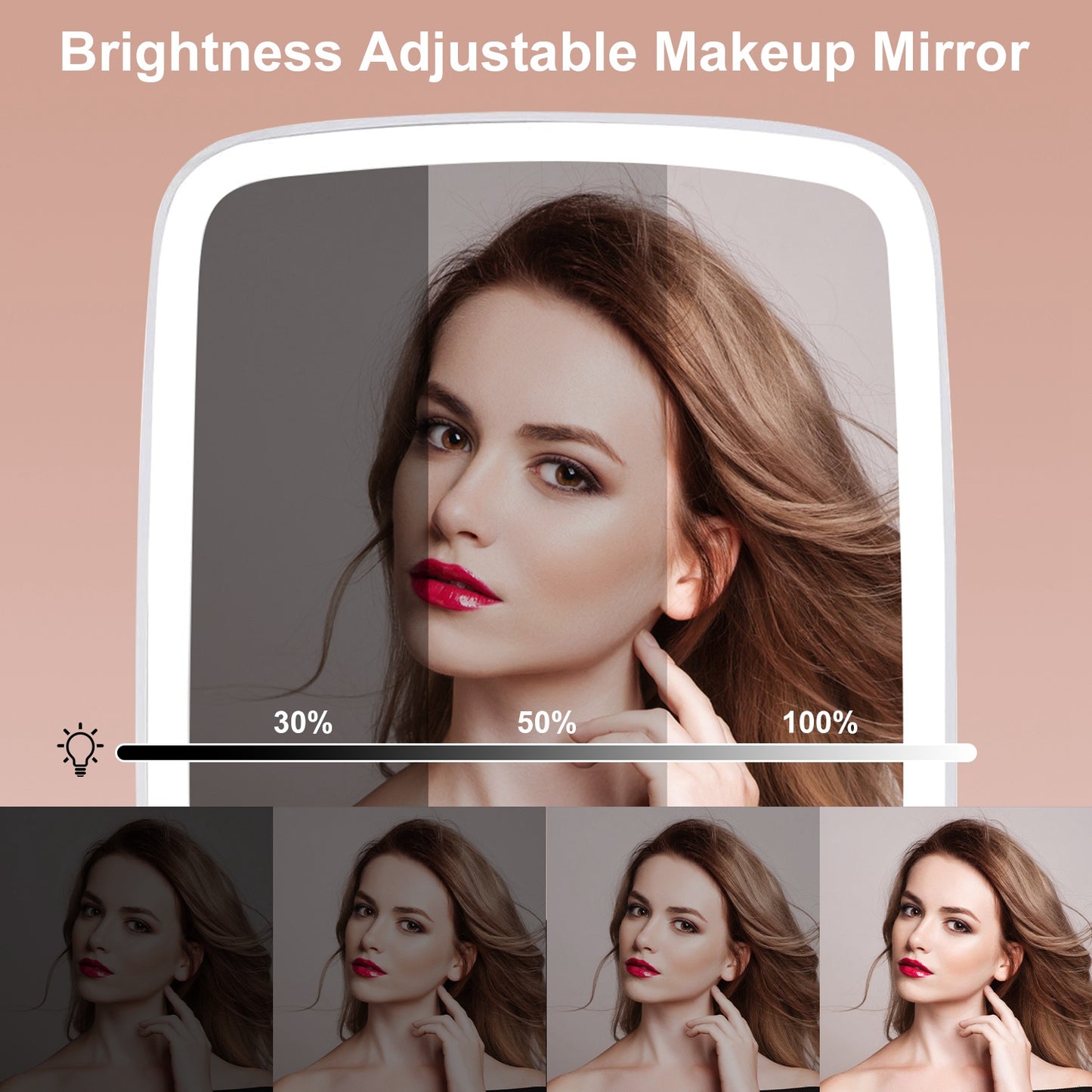 LED Lighted Makeup Mirror – USB Rechargeable Vanity Desk Mirror