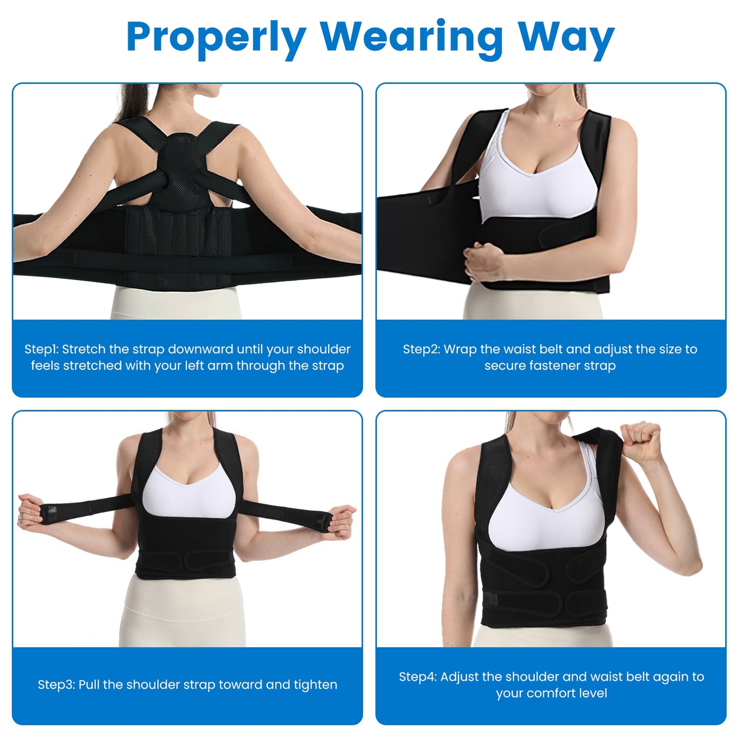 Posture Corrector Brace – Back Support Kyphosis Fix