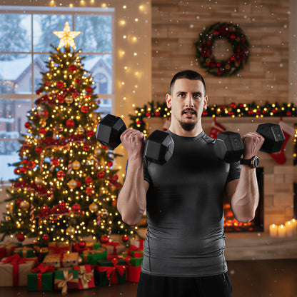 Hex Rubber Dumbbell Set – Non-Slip Home Gym Weight Set