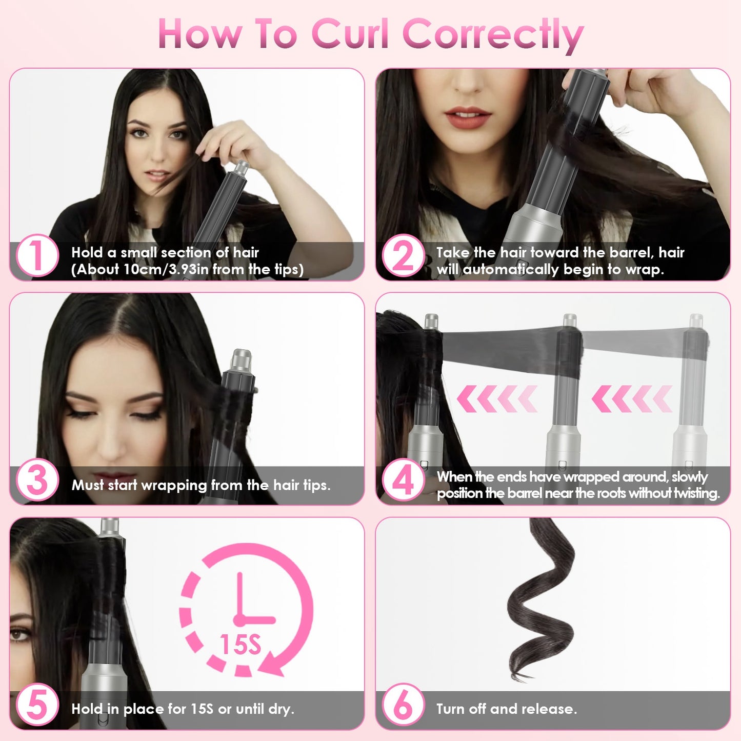6-in-1 Hot Air Styler – Blow Dryer Brush Curler Combo