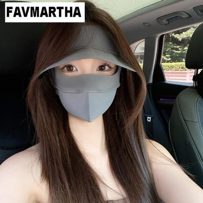 Ice Silk Sun Face Mask – UPF 50+ UV Protection Outdoor Hat