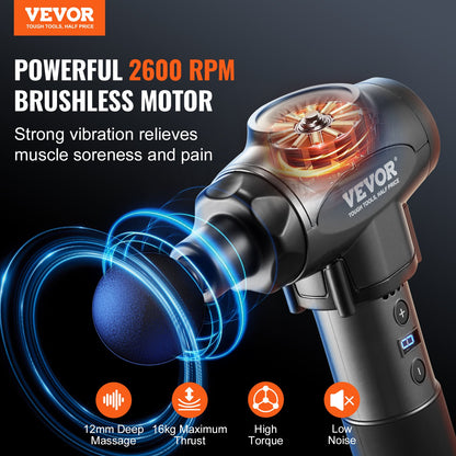 Percussion Massage Gun – 9 Speed 24V 12mm Deep Muscle Recovery