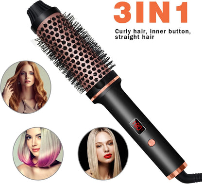 Ceramic Tourmaline Curling Iron Brush – 1.5" Dual Voltage