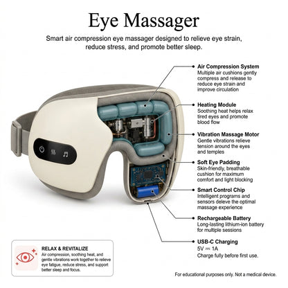 Eye Massager with Heat – Air Pressure Vibration Stress Relief