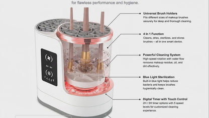 Electric Makeup Brush Cleaner – 4-in-1 UV Sterilizer Machine
